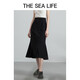 THE SEA LIFE欧海一生鱼尾小黑裙女秋包臀半身裙12350 黑法师 XL