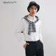 Gant / Gantt Spring Cotton Shirt Top Simple et polyvalent blanc Broide Logo Bouton Collier à manches longues Men 110 White L