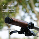 TI-MOUNT bicycle retro cowhide handlebar grip handle aluminum snap ring can lock high-quality old-fashioned urban mountain flat bar bicycle light brown leather + gold ring