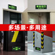 Huike reflected on the safety exit sign, luminous stair evacuation luminous sign, escape passage indicator light, no need to connect electricity, 10 wall stickers, safety exit 0x0cm