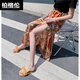 Bergren Tailandia Vacaciones Wrap Wrap Skirt Falda de encaje de Lace-Up Yunnan Estilo étnico Playa impresa Xishuangbanna Falda Tarjeta negra 841-4 Tamaño igual