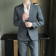 Playboy suit men's fashion Korean style trendy business professional formal wear versatile young and middle-aged male groomsmen jacket 2088 gray XL
