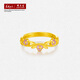 Zhou Taisheng Monet's Garden Pure Gold Dried Rose Ring Gold Live Ring Birthday Gift for Girlfriend 3.41g Live