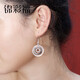 Jincaifu PT950 high-quality fashionable ring platinum ear hooks shiny versatile platinum round earrings Platinum shiny ring ear hooks about 5g