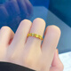 Zhijue's new 999 solid gold four-leaf clover ring 24K gold plain ring pure gold open glossy ring 0.01g four-leaf clover open ring