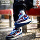 Nike (Nike) [Strictly Selectly Selectly Good Products] Nike Sacai X Nike Ldv Waffle Zapatos de tres partes de tres partes Sports Running Zapatos de gris negro y azul DJ4877-600 40.5