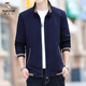 Woodpecker Brand Men's Clothing 2025 New Men's Jacket Pure Cotton Spring and Autumn Top Casual Stand Collar Jacket Men's Outerwear Black XL