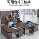 Lelike desk simple modern office furniture table and chair combination manager desk computer single desk boss desk 160*80*75 dark walnut + drawer side cabinet