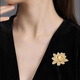 Qianla temperament lotus brooch for women exquisite corsage new trendy flower imitation pearl pin-feel accessories for women X0263 lotus-gold imitation pearl