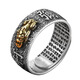 
Bucklele's retro eight guardian god rings men's heart sutra year's opening ring imitating Thai silver six-character mantra ring J1396 golden flying dragon adjustable opening