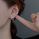 Yinao (yinao) 925 sterling silver earrings for women autumn and winter 2025 new fashion earrings light luxury earrings niche design high-end earrings geometric square nails
