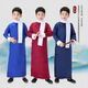 Qinsuluo children's cross talk performance costumes May 4th Republic of China coat boy storyteller Chinese Hanfu robe groomsmen performance clothes burgundy without scarf 150