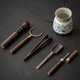 Xi Yuanji Blue and White Ru Kiln Tea Ceremony Six Gentlemen Enamel Tea Set Spare Parts Set Tea Clamp Tea Needle Pot Care Pen Tea Making Tools Fanhua Beige Ru Kiln Tea Ceremony Barrel + Ebony Accessories