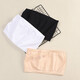 Summer strapless bandeau one-piece one-piece bottoming anti-exposure white thin student underwear women's short bra white + black (2 pieces) plus size (120-180 Jin Jin equals 0.5 kg can be worn) without pad