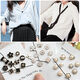 Qindu Anti-Light Anti-Light Buckle Mini Brooch Versatile Collar Chest Fixing Clothes Buckle Pin 2022 Spring and Summer The Manager Recommends Black + White + Pearl 30 Pieces