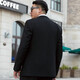 Cszxx large size suit men's suit plus fat plus fat man business wedding wedding work interview professional formal wear two-piece set black 3XL suitable for 160-180Jin Jin is equal to 0.5 kg