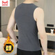 MiiOW double-sided German velvet seamless thermal vest men's winter shirt with round neck slim fit plus velvet vest close-fitting to protect against cold 601 gray 2XL (135-150Jin Jin equals 0.5kg)