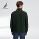 NAUTICA Shopping mall same style men's spring and autumn cotton half-cardigan casual long-sleeved POLO shirt for men KO3324 forest green 3YG XL