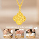 Chinese gold crushed ice four-leaf clover gold necklace female 18K gold pendant birthday gift for girlfriend and wife practical and high-end 18K gold crushed ice pendant + K gold chain