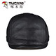 Woodpecker Spring Autumn and Winter Genuine Leather Hat Men's Peaked Cap Middle-aged and Elderly Retro Sheepskin Progressive Beret Korean Style Trendy Single Black Sheepskin Thin Style (No Ear Protection) 2XL (59-61cm) Adjustable