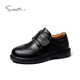 Snuffy boys' leather shoes spring and autumn first layer cowhide children's campus student performance black leather shoes medium and large children's single shoes black 39