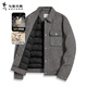 Dances with Wolves Wool Jacket Men's Winter Fashion Houndstooth Jacket Men's Down Jacket 003 Medium Gray 185
