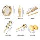 Chenzhiche Kindergarten Log Orff Juego de percusión Juguete para niños Tablero de Anillo de Campana Martillo de Arena Tambor de Mano Doble Anillo 15 cm Tambor de Cuero Blanco Transparente