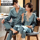 Modal couple ice silk pajamas, female sexy nightgown, two-piece suit, Korean style sweet men's ice silk home clothes hx2158 burgundy L female + male XL