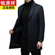 Hengyuanxiang High-End-Kaschmirmantel für Herbst- und Winteranzug Halsband Wollmantel mittleren Alters Wollmantel Herren Kleidung Marine Blau 175/l [vorgeschlagen 125-145jin [Jin gleich 0,5 kg]]]