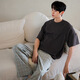 In Shimmer, summer pure cotton couple pajamas, thin short-sleeved plaid trousers set, large size cool cotton pajamas set, men's XL