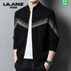 Lilang 100 cashmere cardigan men's autumn and winter business casual warm solid color sweater sweater jacket gray 3XL recommended 175-185