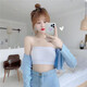 Kadeno strapless underwear for female students, beautiful back top, tube top underwear, anti-exposure, small chest inner wear, one shoulder wrap, black, one size fits all, 80-150 Jin Jin is equal to 0.5 kg