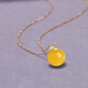 Drops of water turn into beads. Gift: Nanzhu family amber beeswax pendant 18k gold pendant. Selected high-quality beeswax rough stone. 11-12mm beeswax round beads + yellow 18k gold holder.