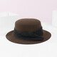 EE new winter style British retro versatile wool hat Winter Australian woolen casual hat for women Brown + black gauze (no decoration) M (56-58cm)