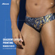 Mizuno (MIZUNO) Badehose für Herren, professionelle Trainings-Dreiecks-Badehose für Herren, hohe Elastizität, bequem, schnell trocknend, Anti-Chlor-Schwimmausrüstung, dunkles Muster schwarz-Lion Wake Series XL, Größe 170–180, Gewicht 70–85 kg