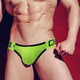 Muscular men's underwear, tight-fitting, breathable cotton, sexy double thong, no need to take off butt lift, men's thong 01 green 1 pair XL