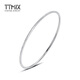 TTMIX women's simple pt950 platinum bracelet glossy white gold bracelet frosted Sansheng III bracelet single glossy 5.3-5.5g 56mm
