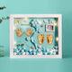 Full Moon Commemorative Hand and Foot Print Mud Photo Frame Lanugo Hair Umbilical Cord Newborn Baby 100 Days Hand and Foot Print Baby One-Year-Old Gift Welfare Style 12 Inch Angel Wings Blue Style A