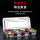 Enshousu stainless steel seasoning box seasoning box machine-made flavor box sample box food display box seasoning jar with lid commercial stall 6-grid seasoning box with lid and spoon