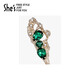 She s Qianzi Rousseau holiday craft crystal emerald hairpin high-end new Chinese style hairpin ancient style birthday gift for women emerald D0