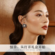 Dairuo 925 silver earrings, one week exaggerated and versatile, slimming and high-end earrings, practical as a birthday gift for your girlfriend