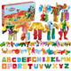 Xinlexin Digital Deformation Roboter Spielzeug Kinder 4 Little Boy 5 Buchstaben King Kong 8 Fusion 3 Fünf 6-jährige Dinosaurier Kinder ABC-Set-Brief Deformation Roboter [Hij] Dreiteiler