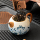 Tangfeng Ru Kiln Kung Fu Tea Set household high-end one pot and two cups personal ceramic teapot teacup gift box Ru Kiln Lotus Xishi Pot + 2 cups + gift box