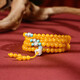 Potala Palace Chicken Fat Yellow Beeswax Bracelet 108 Beeswax Beads Men's and Women's Buddhist Beads Rosary Multi-circle Bracelet Birthday Gift Beeswax Jadeite 108 Rosary Beads