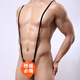 Long Night Sexy Underwear Abnormal Male Sexy Suspender Adjustable One-piece T-Pants Low Waist U Concave-convex Black One Size