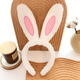 Lingchuan Little Rabbit Rabbit Ears Hairpin Hairpin Hairpin Hairpin Women's Headdress White Cute Children's Plush Headband Short-haired White Rabbit Headband