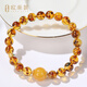 OUCERNY flower amber bracelet natural amber beeswax round beads multi-treasure single circle diy bracelet Baltic inscription gift