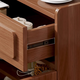 Yimi Yichen Massivholz Seitenschrank kleine Wohnung Einfacher Lochbrett Weinschrank Tee Schrank Küche Lagerschrank schmale Hochschrank gegen Wand Walnuss Farblänge 60* Breite 40* Höhe 180