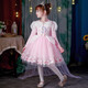 Frozen Elsa Princess Dress Autumn and Winter Plus Velvet Long Sleeve Luminous Skirt Elsa Birthday Children's Mesh Dress Elsa Pink Skirt + Gauze + Light 100Y