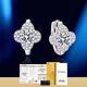 Fashionable four-leaf clover silver earrings for women, moissanite diamond earrings, Chinese Valentine's Day gifts for girls, girlfriends and wives EH025 four-leaf clover diamond earrings 1 carat pair
